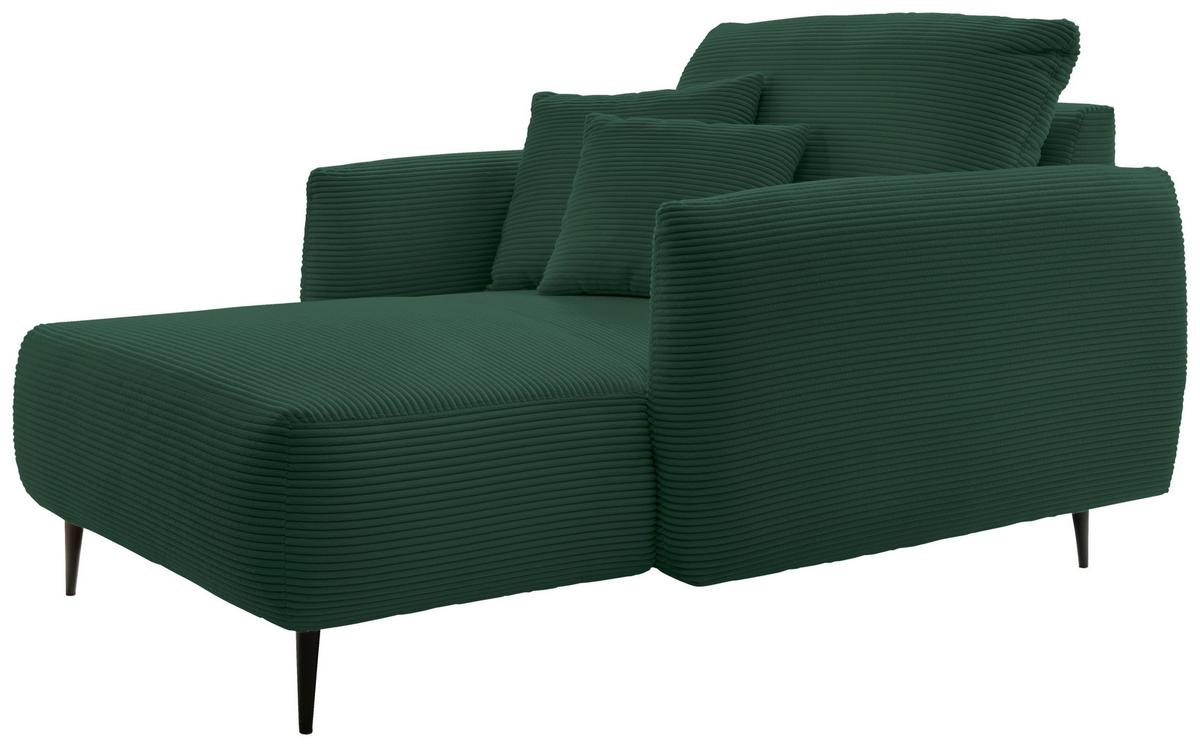 XXL-Sessel Vanilla, Dunkelgrün B: 112 cm - Dunkelgrün/Schwarz, Design, Textil (112/95/158cm) - Livetastic