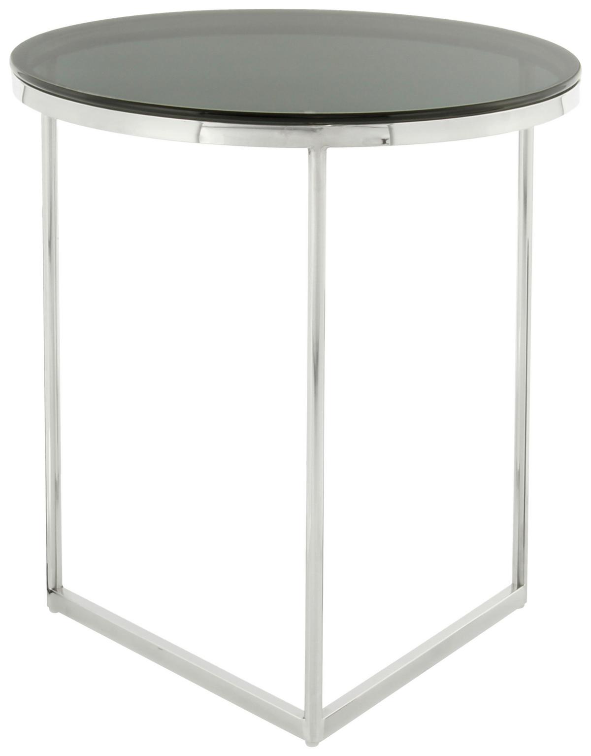 Beistelltisch Wynona 225 Schwarz/Silberfarben B: 55 cm - Roségold/Silberfarben, Design, Glas/Metall (55/50/50cm) - Kayoom