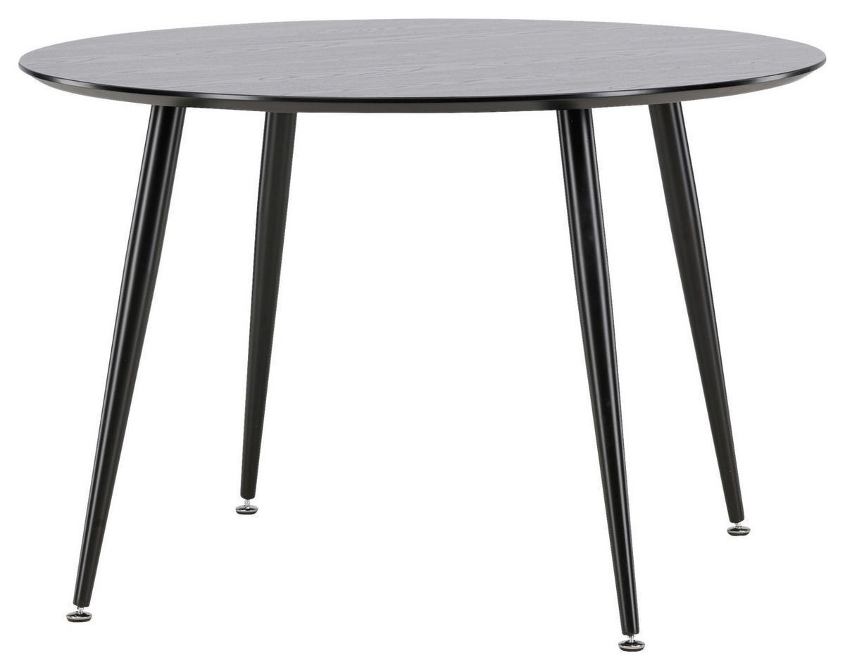 Esstisch Dipp - Schwarz, Design, Holzwerkstoff/Metall (115/115/75cm) - Livetastic