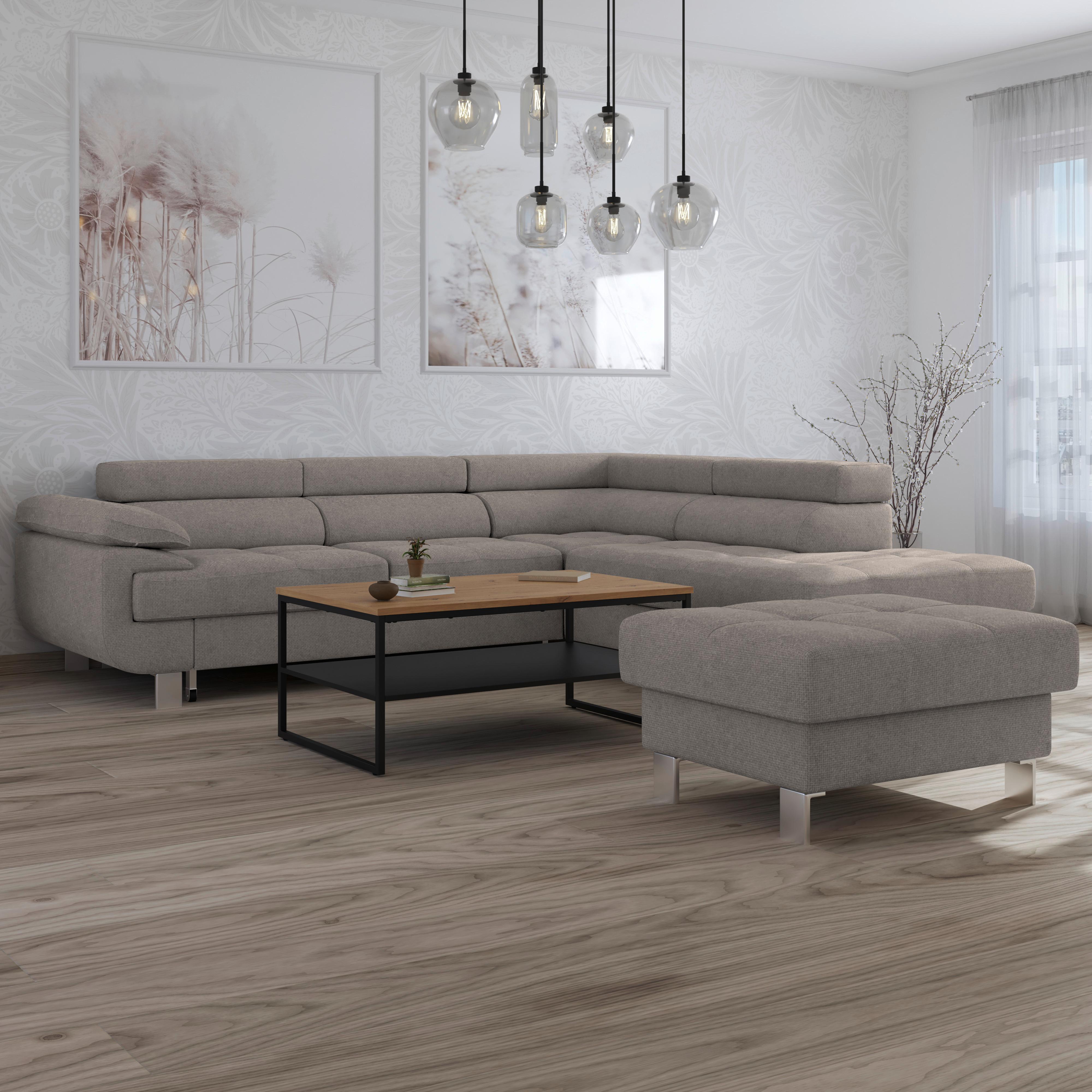 Ecksofa Savona - Graubraun, MODERN, Textil (270/230cm) - Ondega