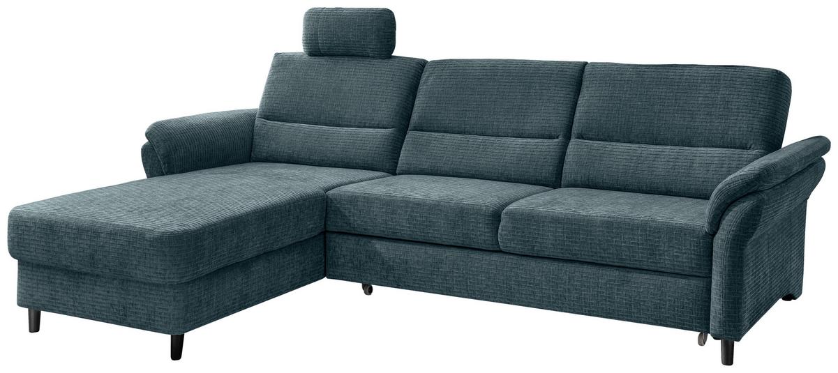 Ecksofa Cavoli, Blau S: 176x279 cm - Blau/Schwarz, MODERN, Textil (176/279cm) - Livetastic