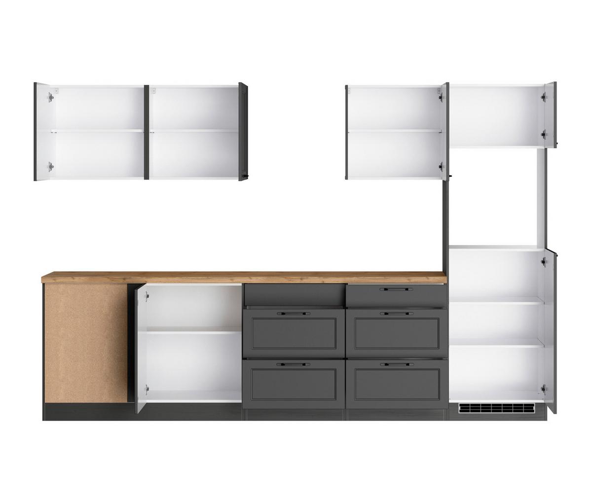 Eckküche Meran Ohne Geräte 240x300 Cm Grau/eiche Dekor - Eiche Wotan/Grau, LIFESTYLE, Holzwerkstoff (240/300cm) - Held