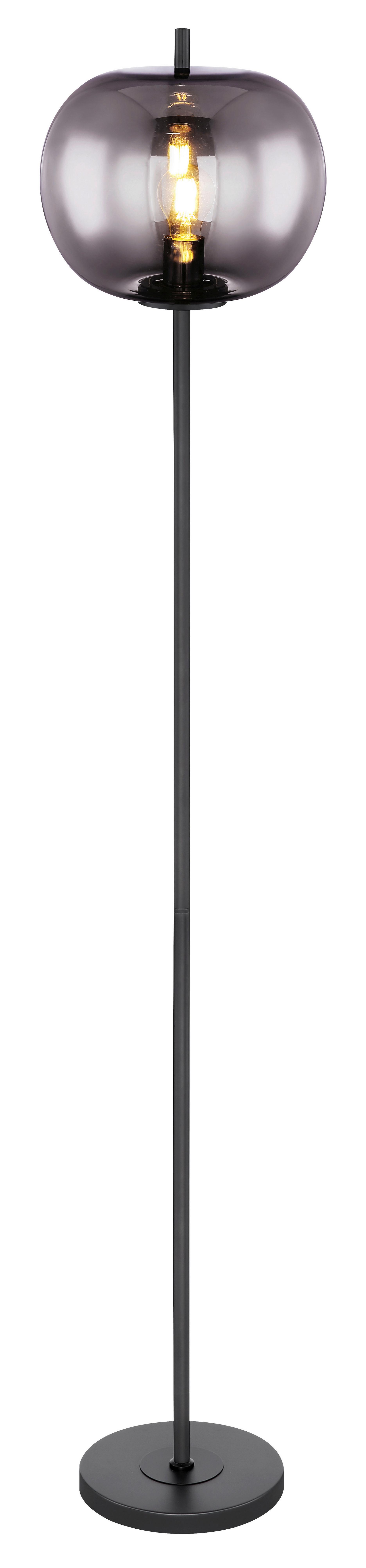 Stojacia Lampa V Čiernej Farbe,15345s - čierna/sivá, Design, kov/sklo (30/160cm) - Globo
