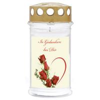 Grabkerze In Gedanken - Goldfarben/Weiß, Basics (7,7/18/7,7cm)