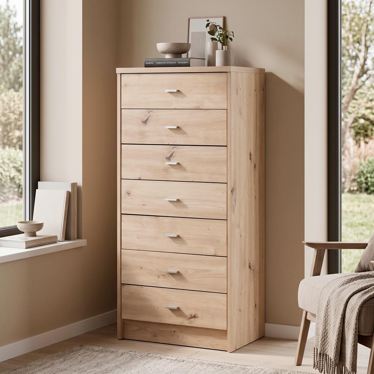 Kommode B: 50 cm 4-You New Eiche Artisan Dekor - Eiche Artisan, MODERN, Holzwerkstoff (50/111,4/34,6cm)