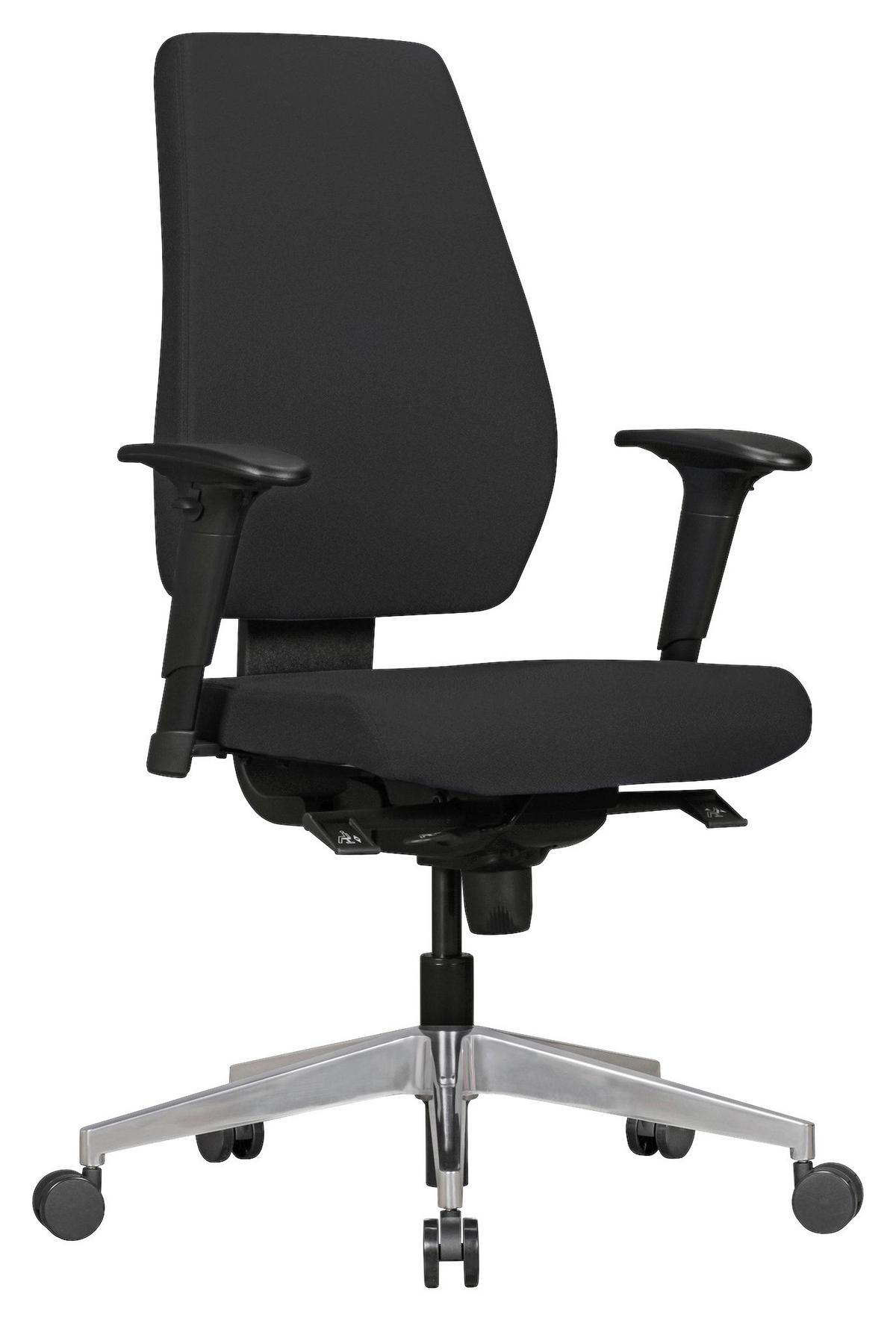 Otočná stolička DARIUS čierna - čierna/hliníková, Modern, kov/textil (63/119/63cm) - MID.YOU