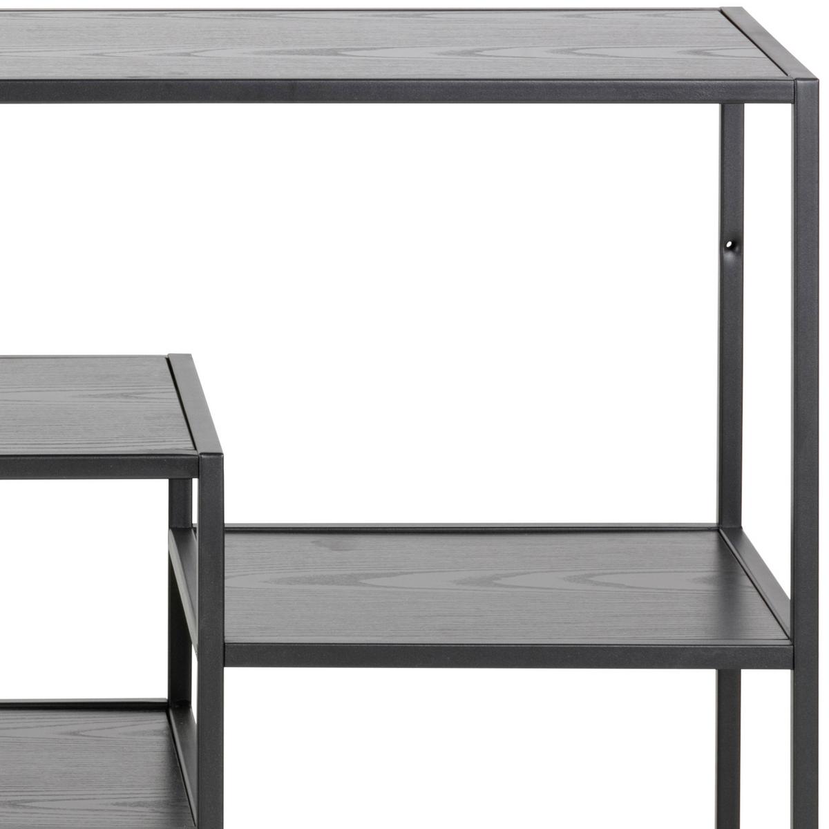 Regal Stahl Seaford B 114cm, Schwarz - Schwarz, Trend, Holzwerkstoff/Metall (114,0/78,0/35,0cm) - MID.YOU