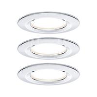 LED-Deckenleuchte Ø 7,8 cm 3er-Set Alufarben Rund - Chromfarben/Alufarben, Basics, Metall (7,8cm) - Paulmann