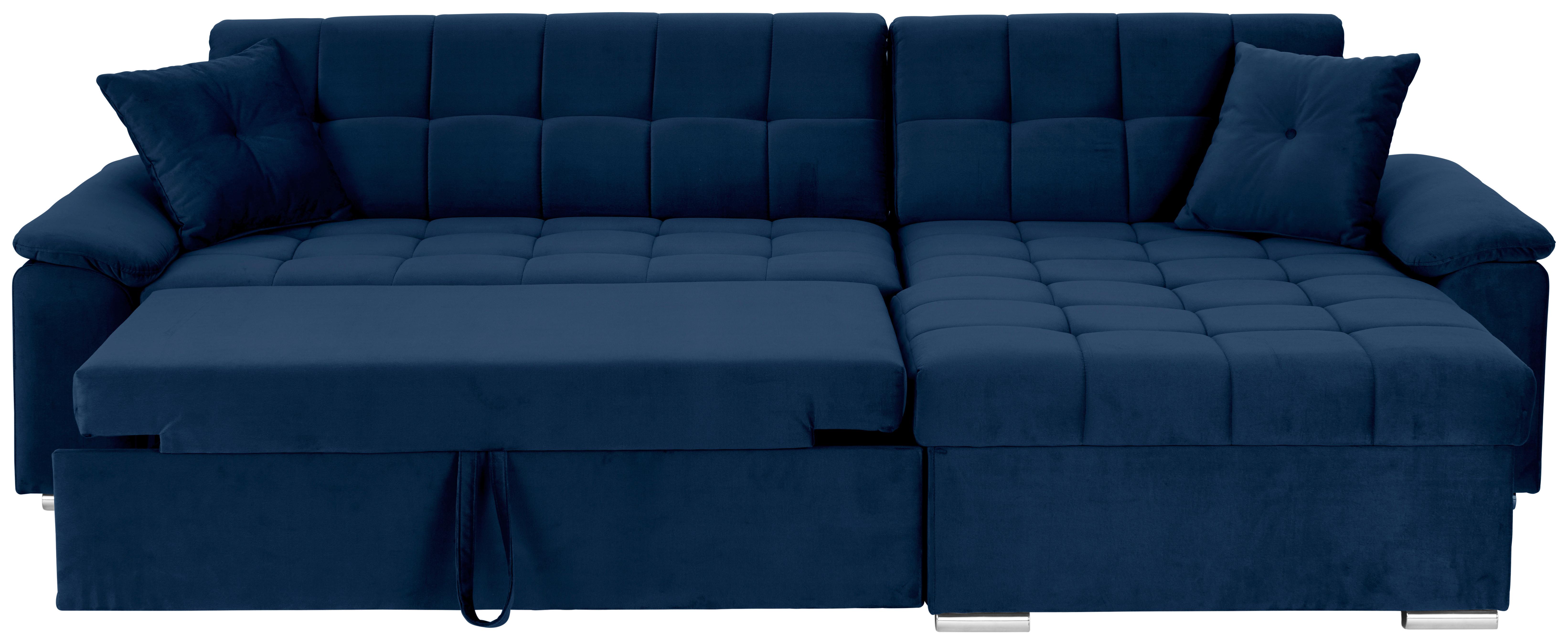 Ecksofa Bali Blau, 208x120cm - Blau, Trend, Textil (257/167cm) - Livetastic