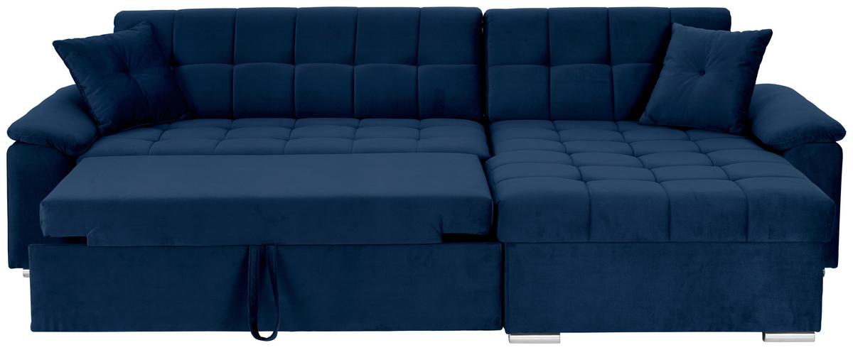 Ecksofa Bali Blau, 208x120cm - Blau, Trend, Textil (257/167cm) - Livetastic