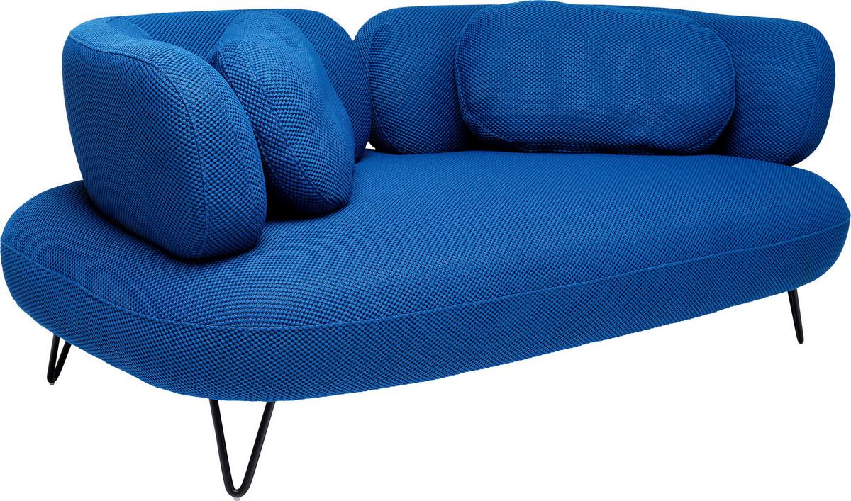 2-Sitzer-Sofa Beppo Blau B: 182 cm - Blau/Schwarz, Design, Textil (182/72/94cm) - Kare-Design