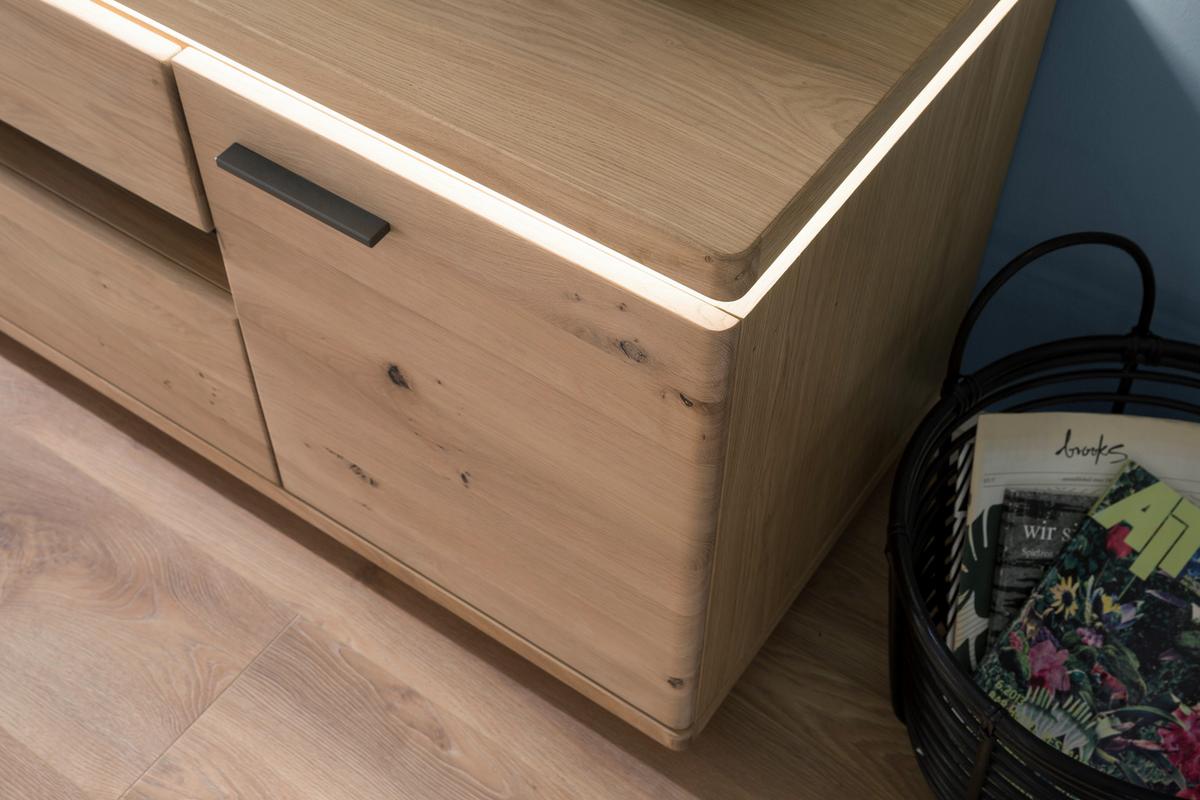 TV-Element Barcelona B: 219 cm Eiche Bianco - Eiche Bianco, Design, Holz/Holzwerkstoff (210/68/50cm) - Livetastic