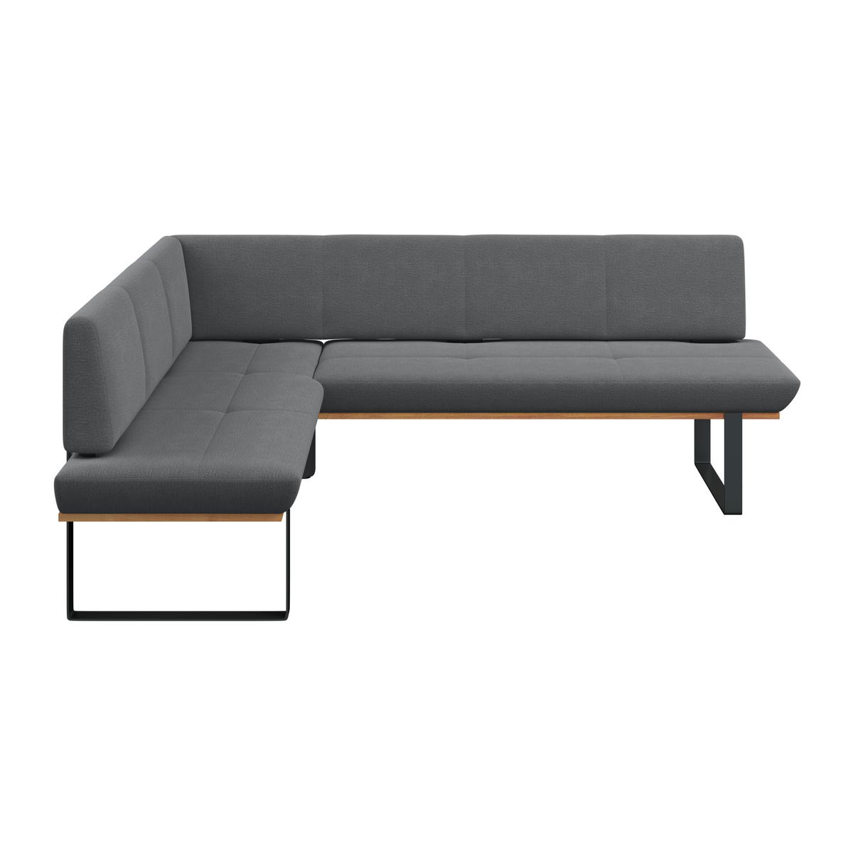Eckbank Tristan Webstoff schwarz S:175x225cm - Schwarz, MODERN, Holz/Textil (175/225cm) - James Wood