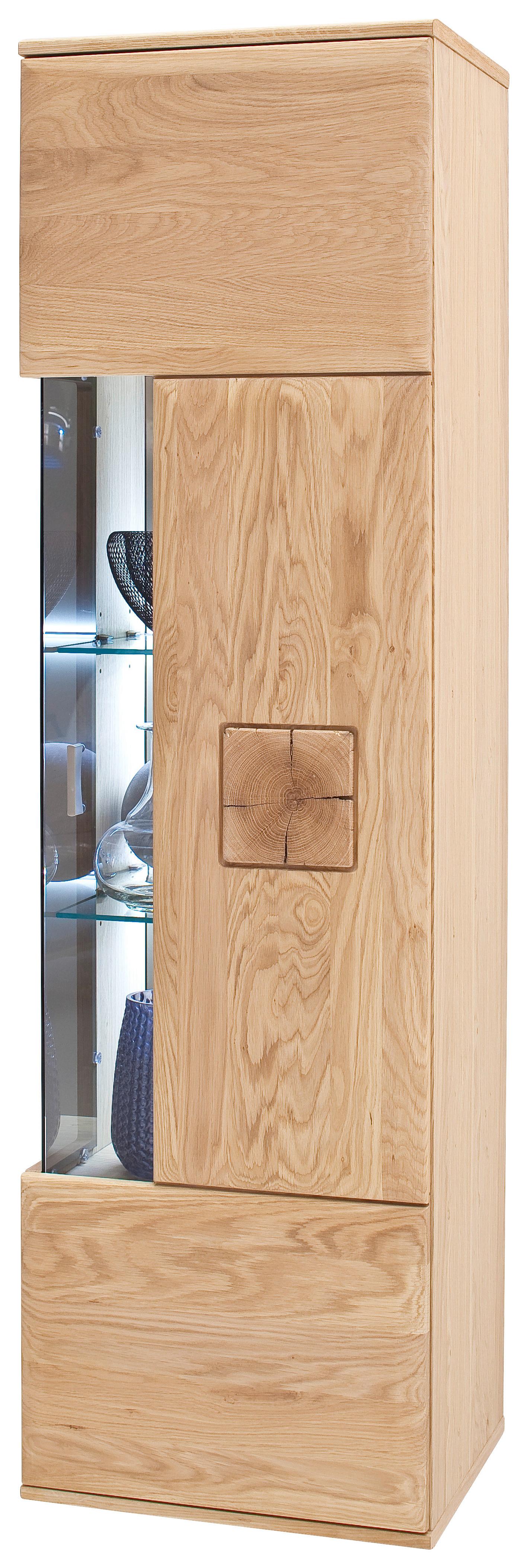 Hängevitrine Bologna B: 45 cm Eichefarben - Eichefarben, Design, Glas/Holz (45/157/38cm) - Livetastic