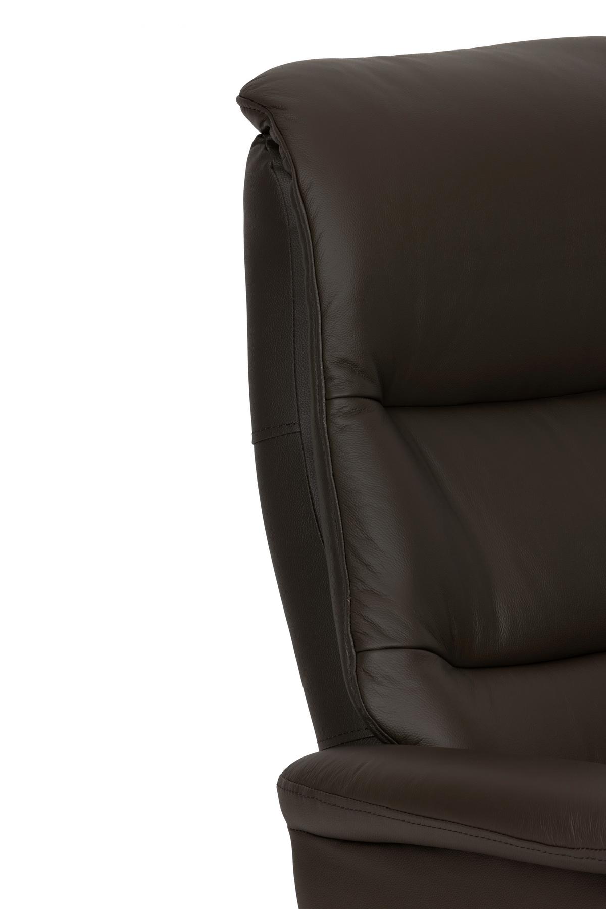 Relaxsesselset Repose Braun B: 76 Cm - Schwarz/Braun, Design, Leder/Textil (76/107/79cm) - Livetastic
