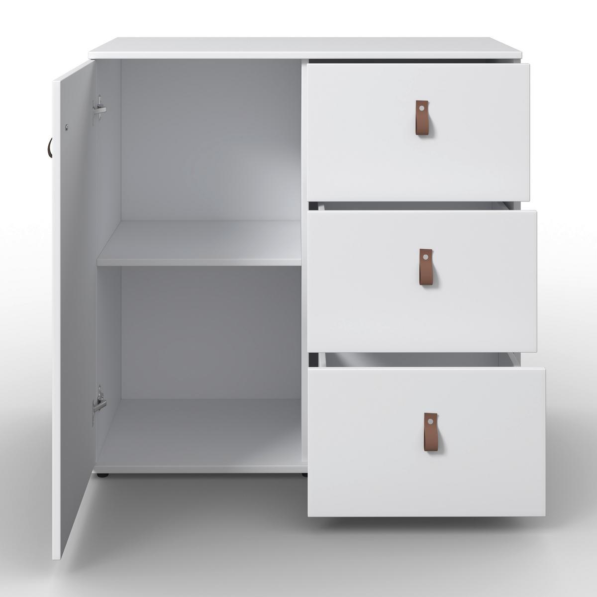 Komoda MICK - hnedá/čierna, Modern, kompozitné drevo/plast (80/79/40cm) - Modern Living