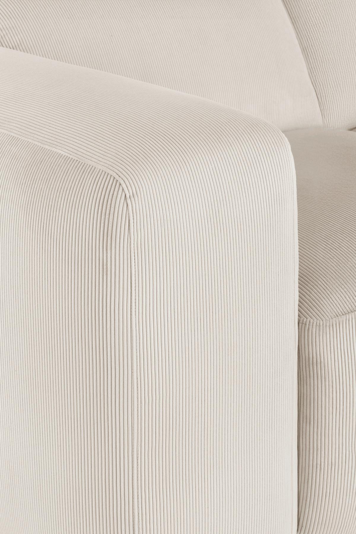 Ecksofa Hannah Creme 304x200 cm - Creme/Schwarz, Design, Textil (304/200cm) - MID.YOU