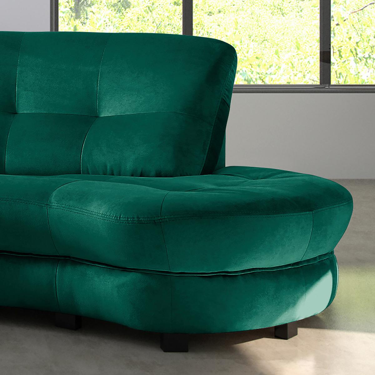 Ecksofa Bretania Dunkelgrün S: 300x113 cm - Dunkelgrün/Schwarz, Design, Textil (300/113cm) - Livetastic