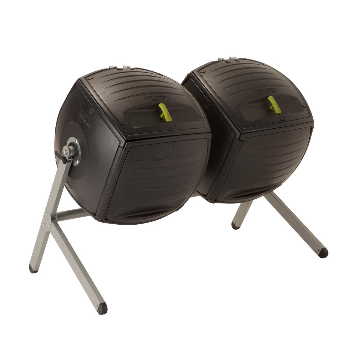 Komposter Kompost-Zwilling 380 L - Schwarz, Basics, Kunststoff (148/111/80cm)