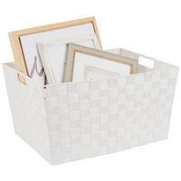 Aufbewahrungskorb Carolyn 44x32 cm Kunststoff Weiß - Türkis/Rosa, Basics, Kunststoff (44/23/32cm) - Ondega