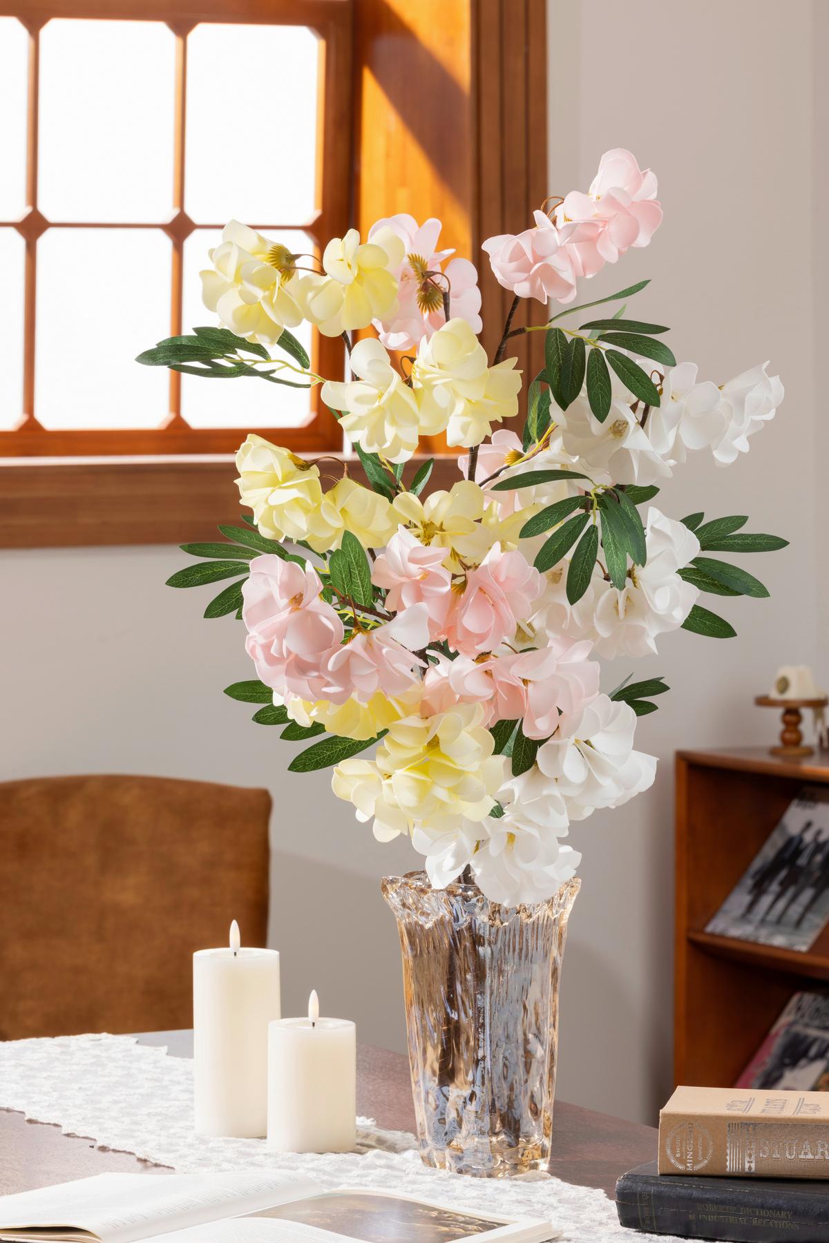 Kunstblume Ilena - Gelb/Braun, KONVENTIONELL, Papier/Kunststoff (102cm) - Luca Bessoni