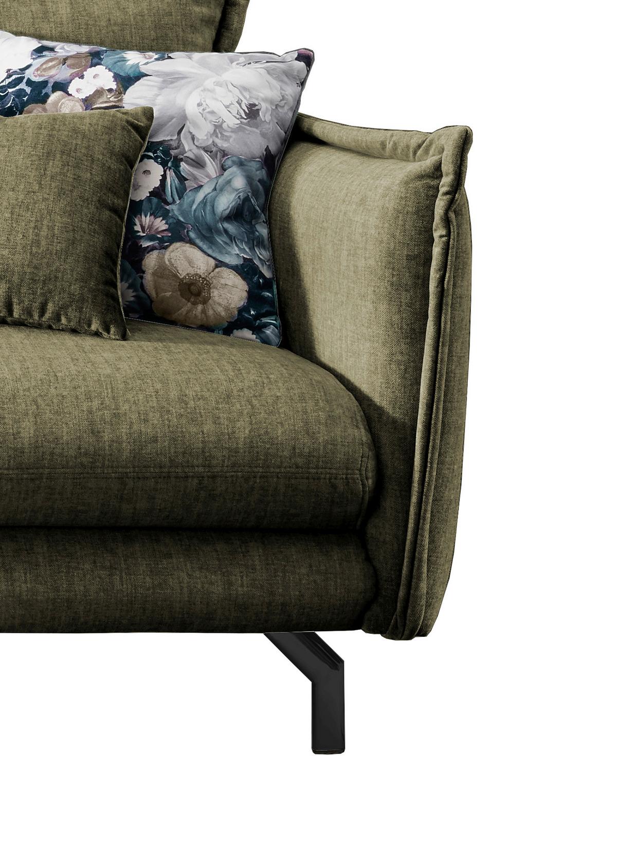 Ecksofa Lava Grün S: 180/255 cm - Türkis/Schwarz, MODERN, Textil (180/255cm) - Livetastic