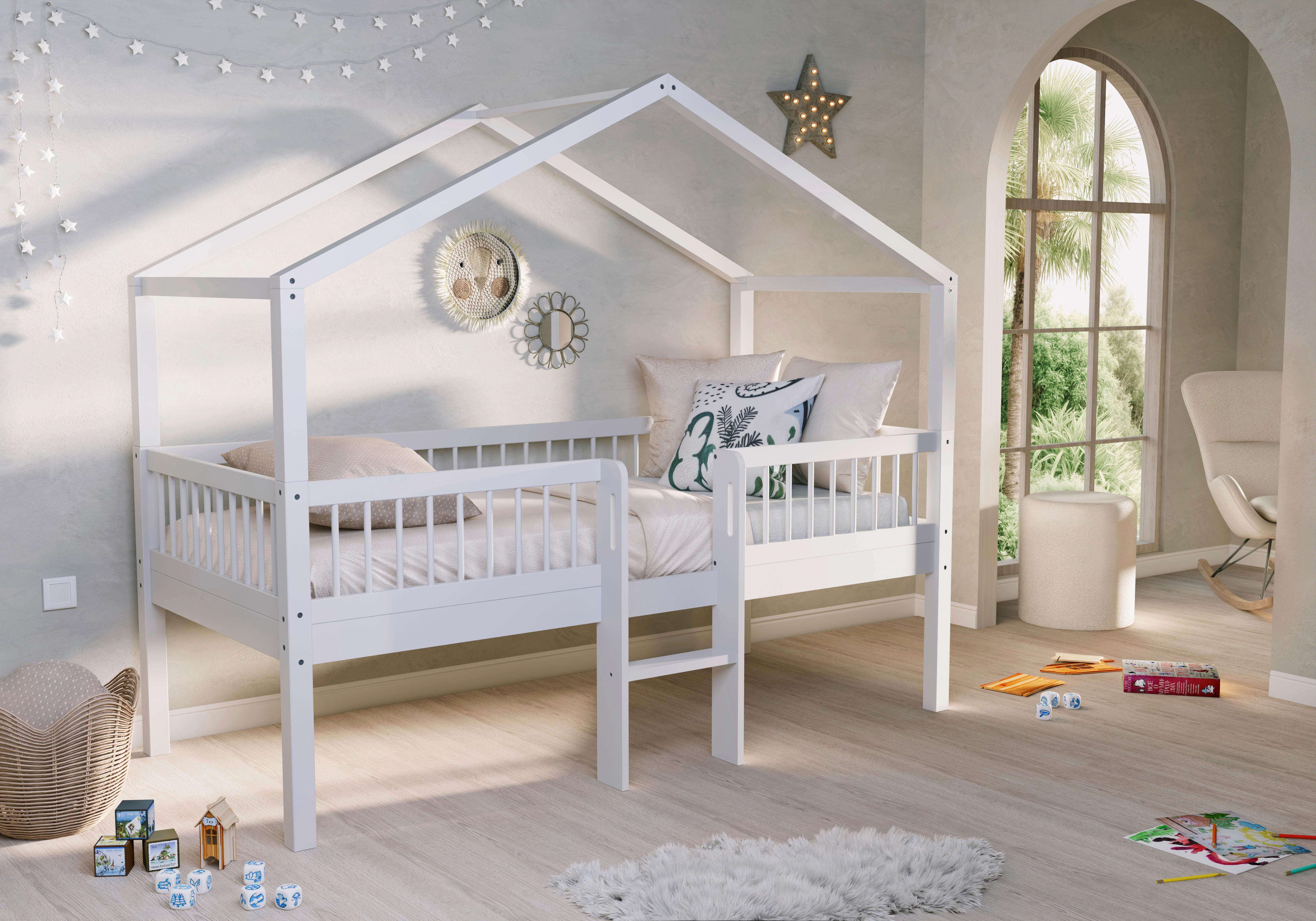 HAUSBETT Forrest Weiß 90x200cm - Weiß/Naturfarben, MODERN, Holz (90/200cm) - Vipack