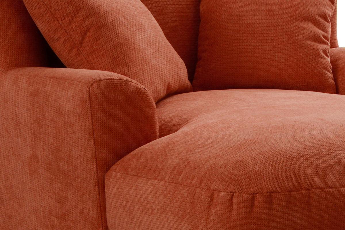 XXXL-Sessel Asado Terracotta teilmassiv, B: 109 cm - Dunkelbraun/Terracotta, MODERN, Holzwerkstoff/Textil (109/104/145cm) - Sit & More
