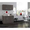Miniküche Toronto Grau/eiche Dekor B: 120 Cm - Grau Hochglanz/Graphitfarben, MODERN, Holzwerkstoff (120cm) - Held
