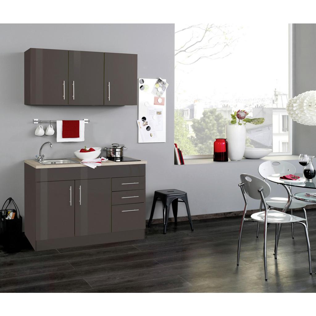 Miniküche Toronto Grau/Eiche Dekor B: 120 cm
