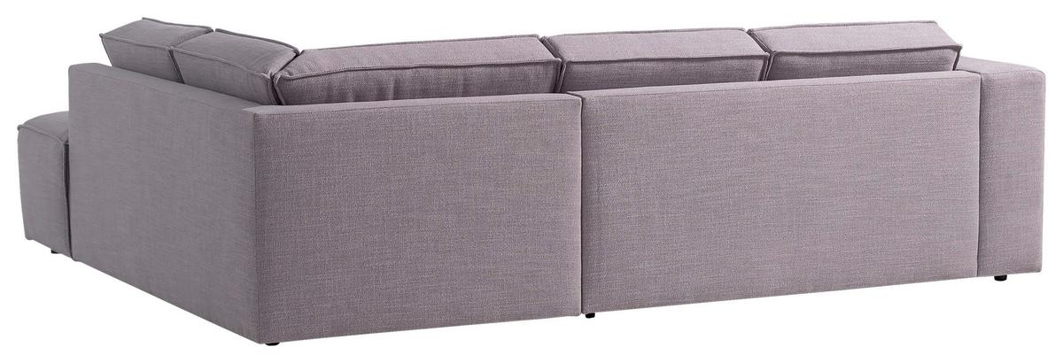 Ecksofa Dice Grau 275x220 Cm - Schwarz/Grau, MODERN, Textil (275/220cm) - Trendmanufaktur