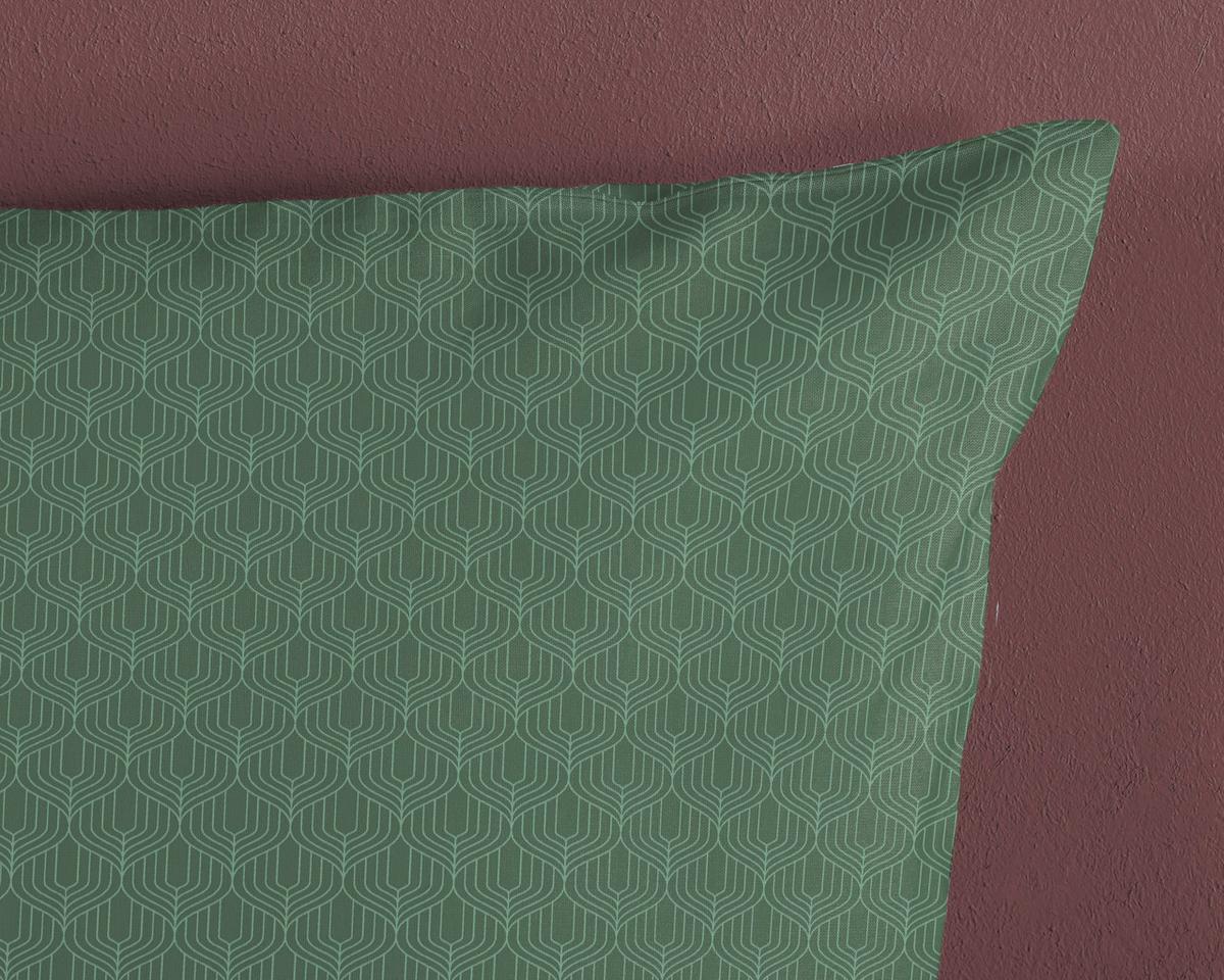 BETTWÄSCHE PALAY - Dunkelgrün/Rosa, Design, Textil (140/200cm)