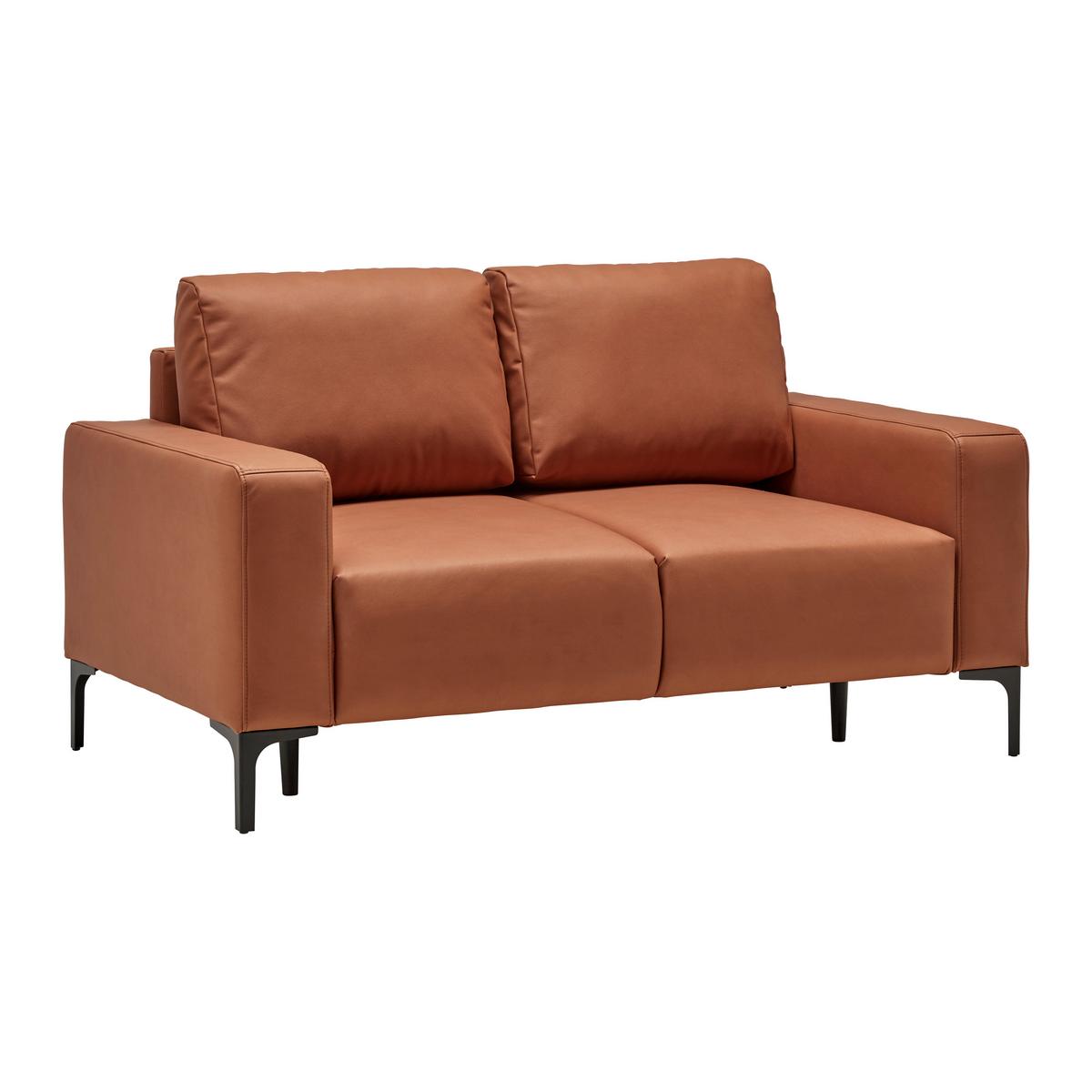 Dvoumístná pohovka CUSTOM, rezavá - černá/rezavá, Moderní, kov/textil (150/85/92cm) - Mömax