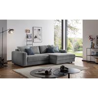 Ecksofa Bourbon - Dunkelgrau/Schwarz, MODERN, Textil (250/176cm) - Trendmanufaktur