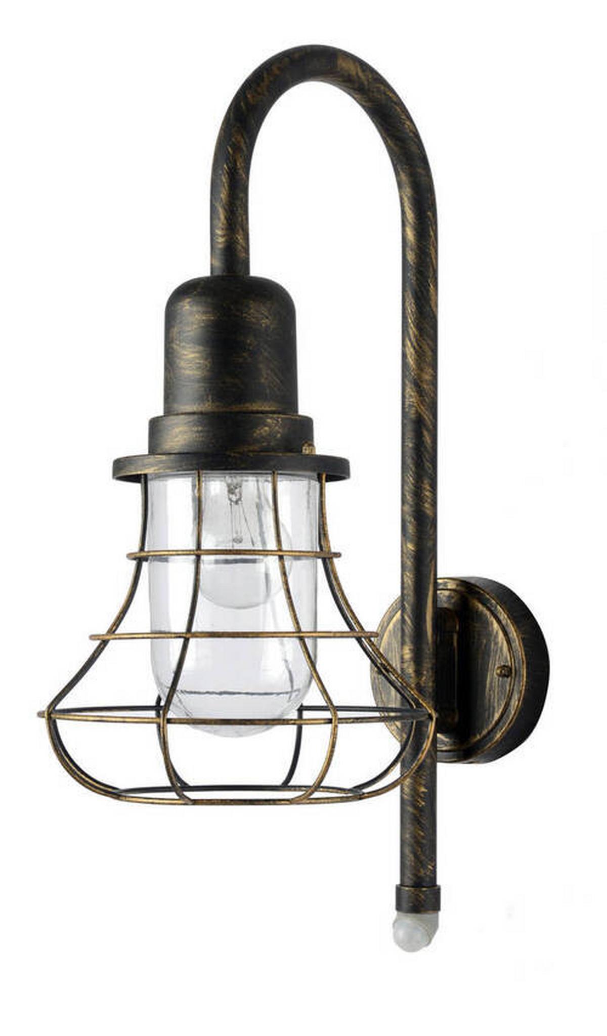 Außenwandleuchte 1901-Pir Bg Bird - Goldfarben/Braun, KONVENTIONELL, Glas/Metall (34,6/22,7/54,4cm)