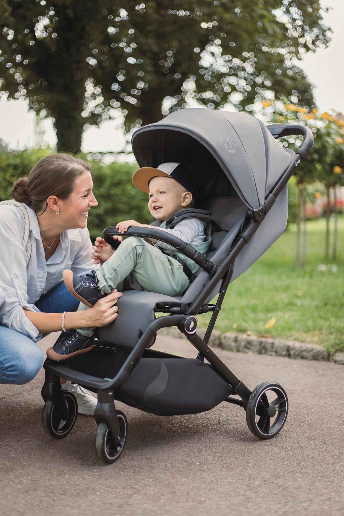 Buggy Boogy 2 Stone Grau, B/H/T: 51x105x84,5 - Dunkelgrau/Schwarz, Basics, Textil/Metall (51/105/84,5cm) - Osann