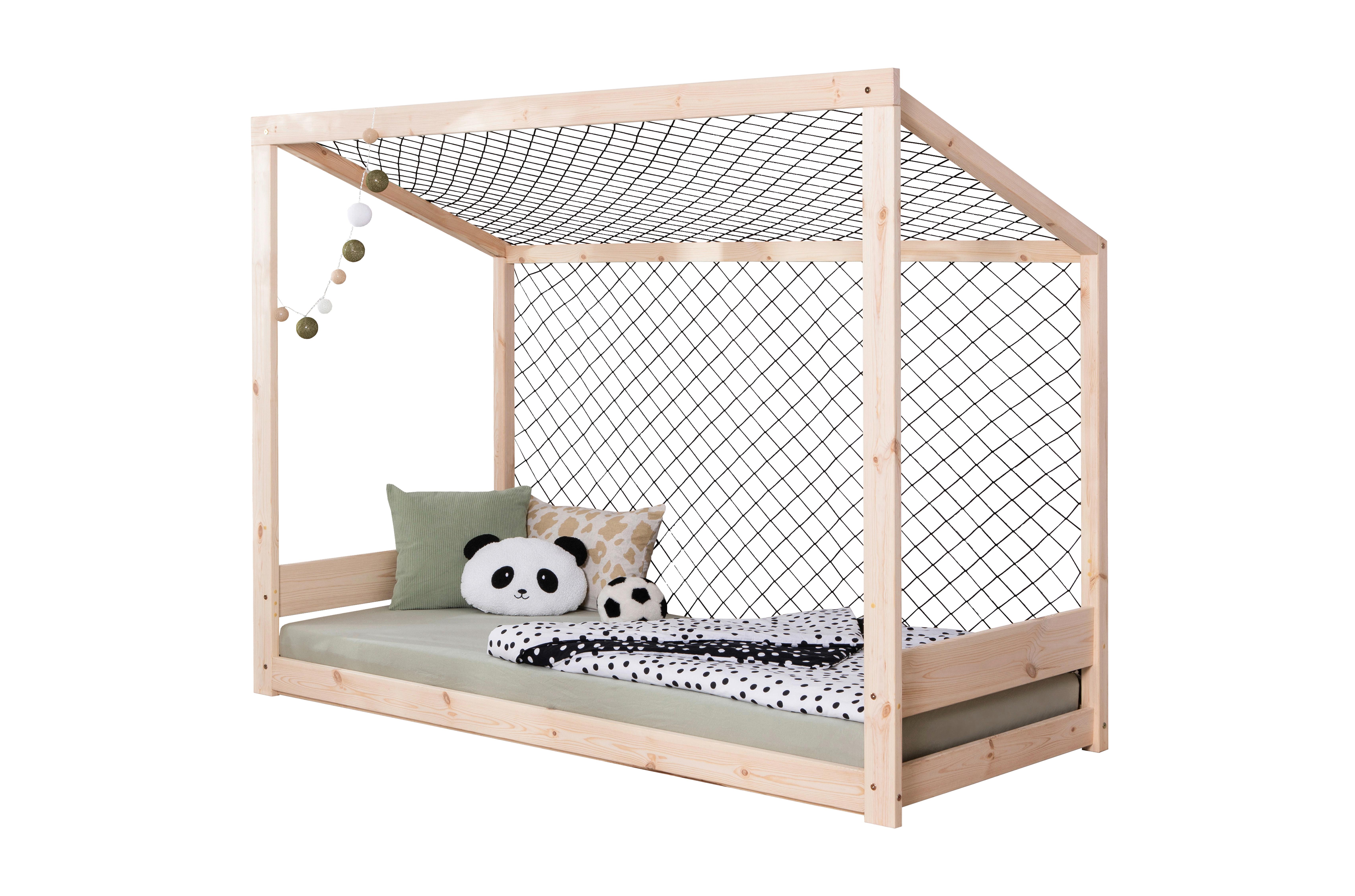 Bodenbett mit Rollrost 90x200 cm Naturfarben - Naturfarben, MODERN, Holz (90/200cm) - MID.YOU