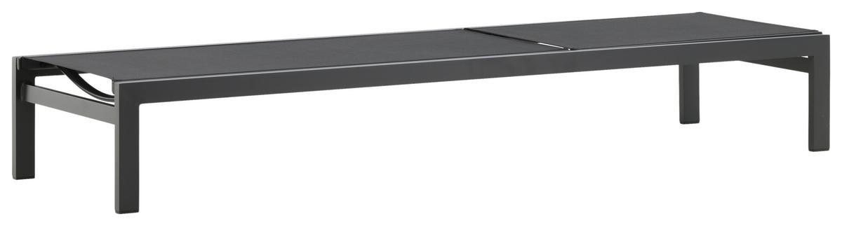 Sonnenliege Copacabana Aluminium - Schwarz, KONVENTIONELL, Metall (60/30/195cm) - Gardenson