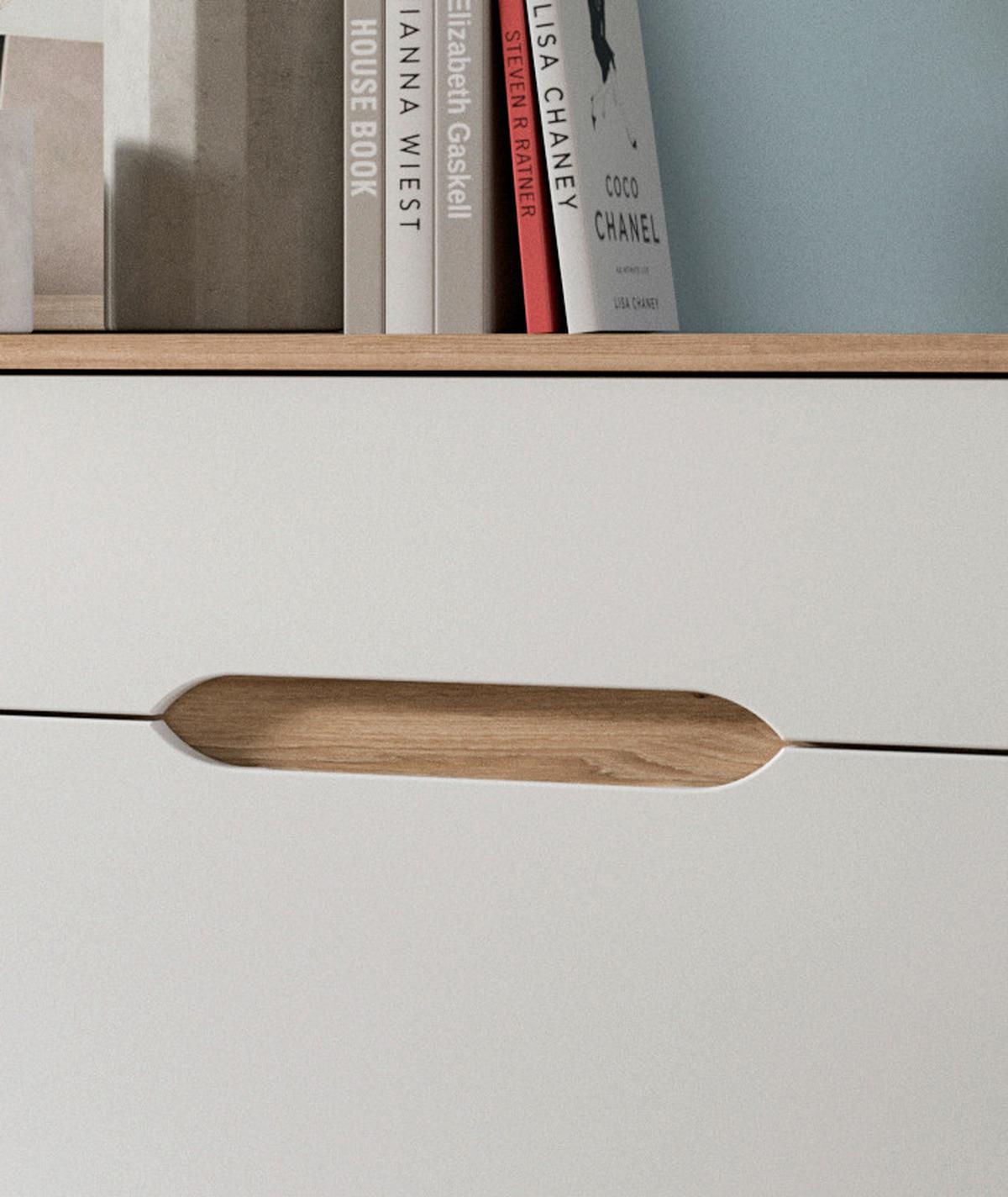 Sideboard Stockholm Eichefarben/weiß B: 185 Cm - Eichefarben/Weiß, Design, Holzwerkstoff (185/95/40cm) - MID.YOU