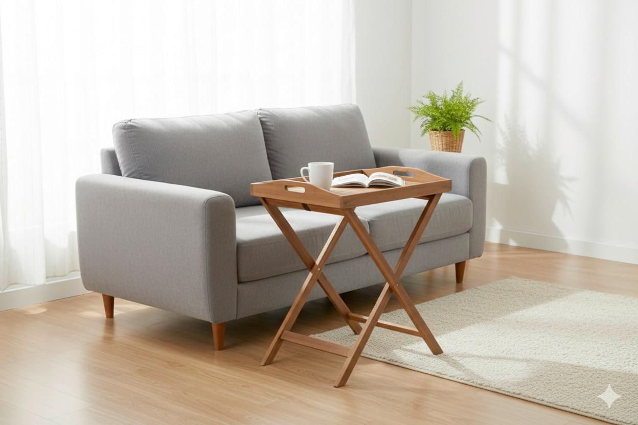Gartentablett-Tisch, faltbar Akazie 68x44x74 cm - Akaziefarben, Basics, Holz (68/44/74cm)