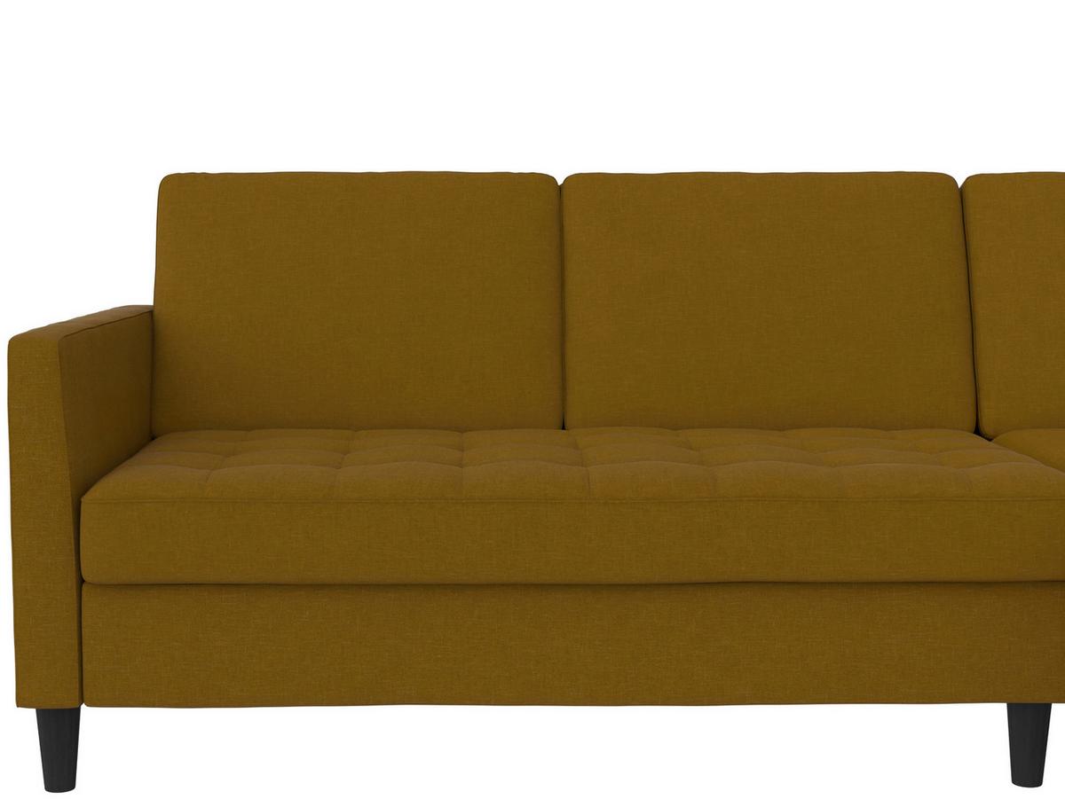 Ecksofa Palermo Currygelb, mit Stauraum - Currygelb/Schwarz, Basics, Textil (213/154cm) - Livetastic