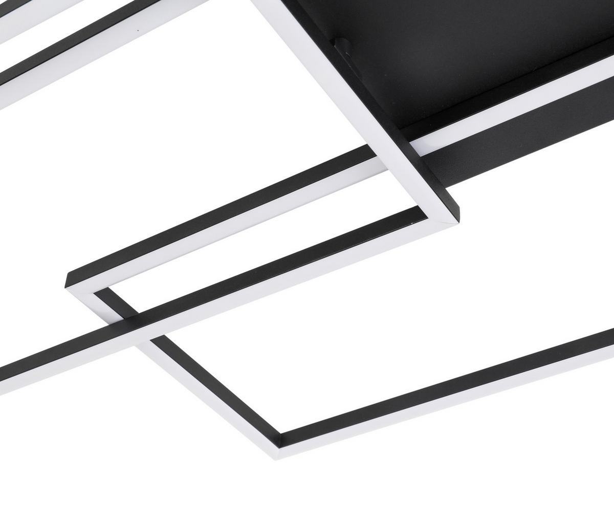 LED-Deckenleuchte Hava L: 108 cm - Schwarz, Design, Kunststoff/Metall (108/56/7,5cm) - Luca Bessoni