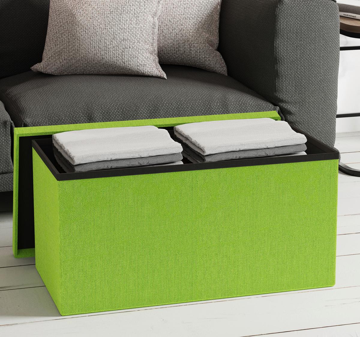 Sitzbox Boxas Grün B: 76 cm - Grün, Basics, Holzwerkstoff/Kunststoff (76/38/38cm) - MID.YOU
