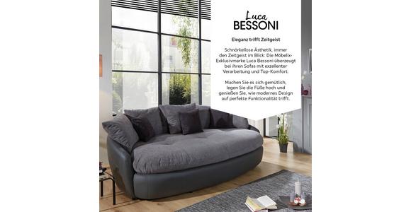 Big Sofa Aruba mit Kissen B: 238 cm Grau/Schwarz Lederlook - Schwarz/Grau, LIFESTYLE, Textil (238/80/140cm) - Luca Bessoni