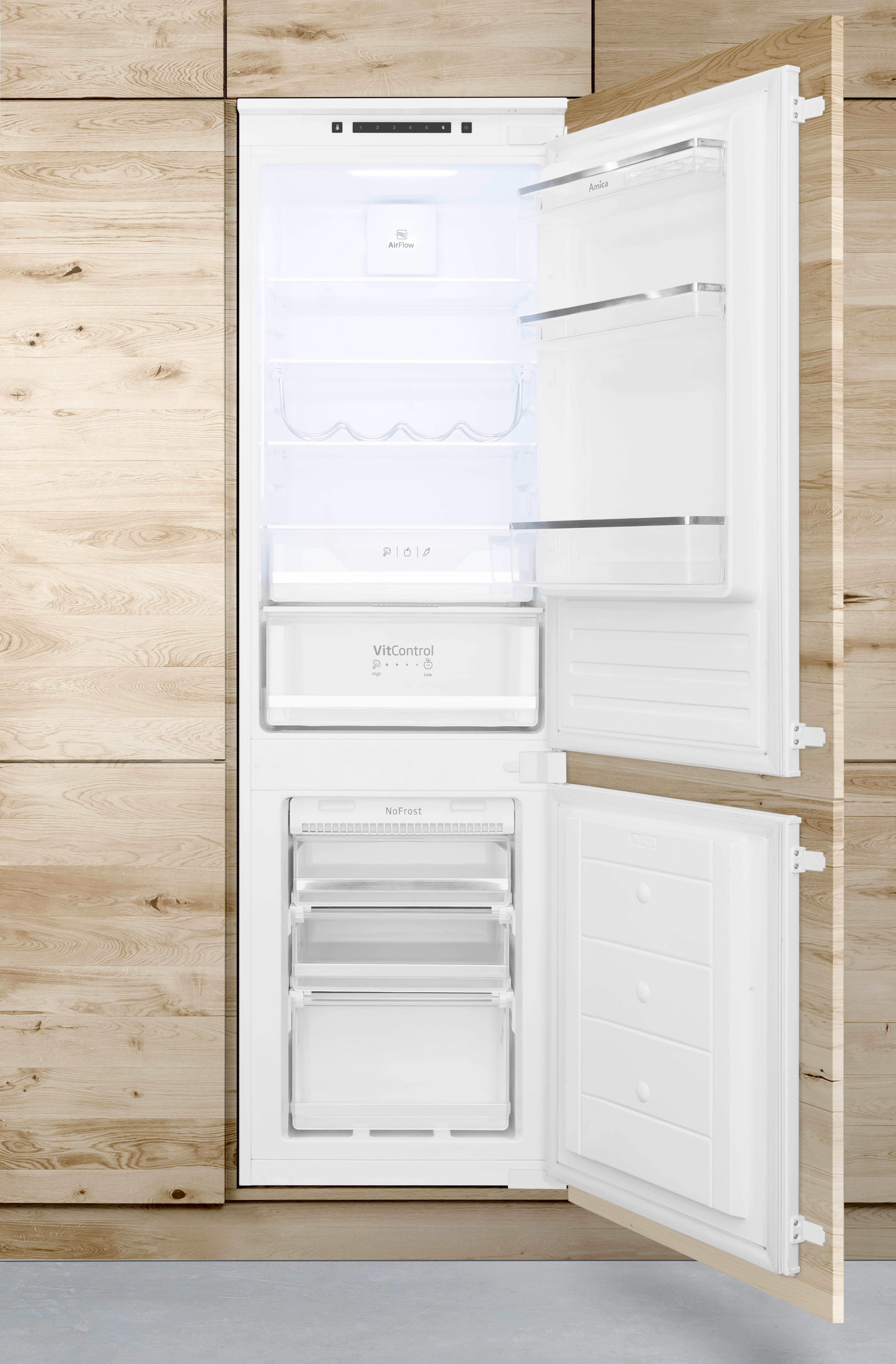 Kühl-Gefrier-Kombination Ekgcs 387 931 - Weiß, Basics, Glas/Metall (54/176,9/54cm) - Amica