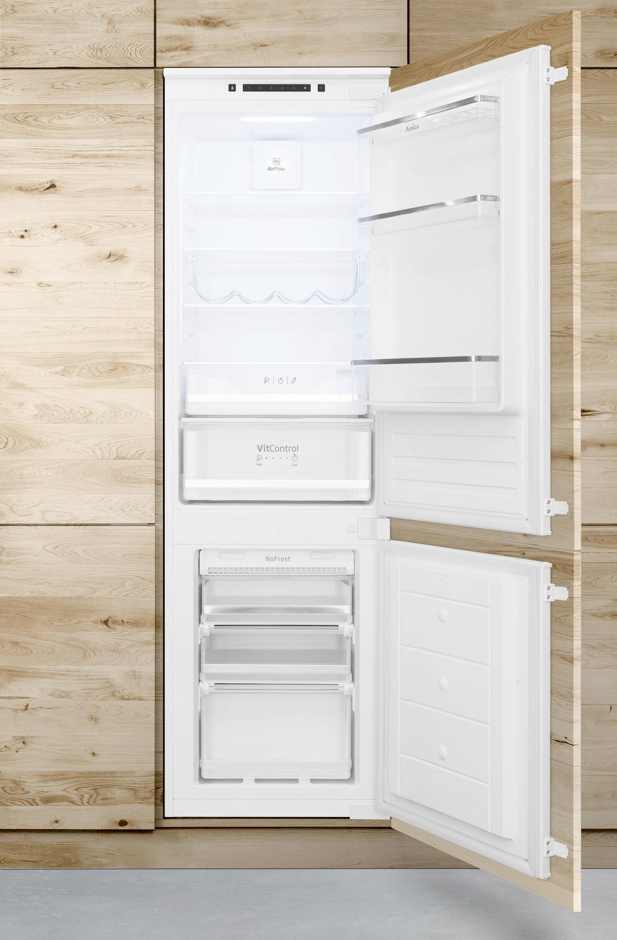 Kühl-gefrier-kombination Ekgcs 387 931 - Weiß, Basics, Glas/Metall (54/176,9/54cm) - Amica