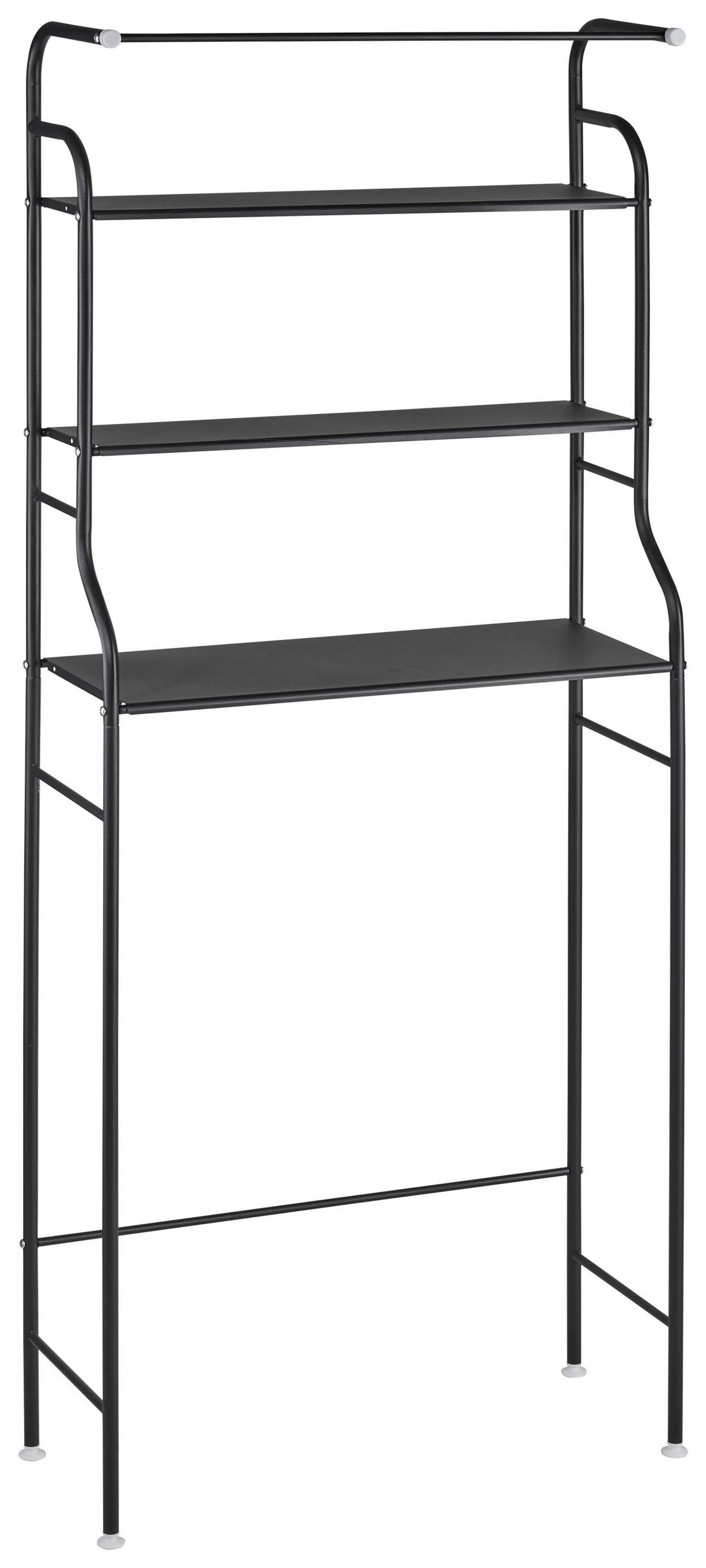 Waschmaschinenregal Anton - Schwarz, Trend, Metall (65/162/25cm) - Homezone