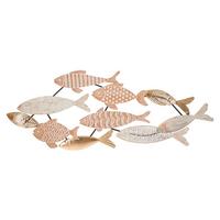 Wanddeko Fishy Naturfarben/Grau/Weiß B: 118cm - Naturfarben/Weiß, Basics, Holzwerkstoff/Metall (118/46.4/5.7cm)