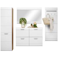 Garderoben-set Auris Weiß/eiche Dekor 4-Tlg. - Eichefarben/Weiß, MODERN, Holzwerkstoff (232/204,2/37,1cm) - Luca Bessoni