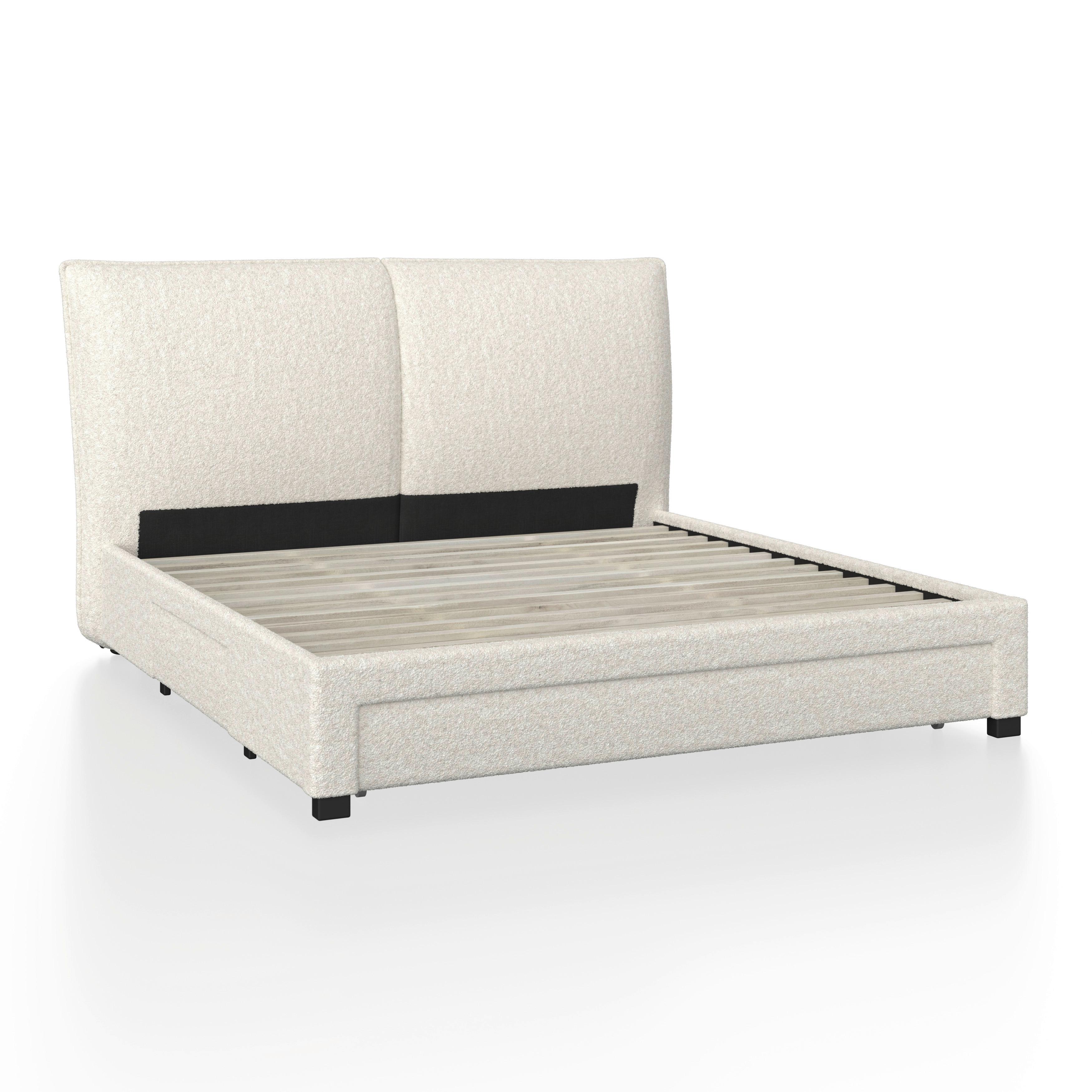 Čalúnená posteľ ELLI 180x200, krémová - svetlohnedá/čierna, Modern, drevo/kompozitné drevo (180/200cm) - Bessagi Home